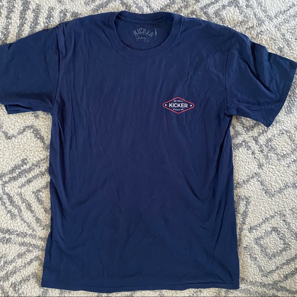 Men Kicker fishing shirt size large slim in blue
